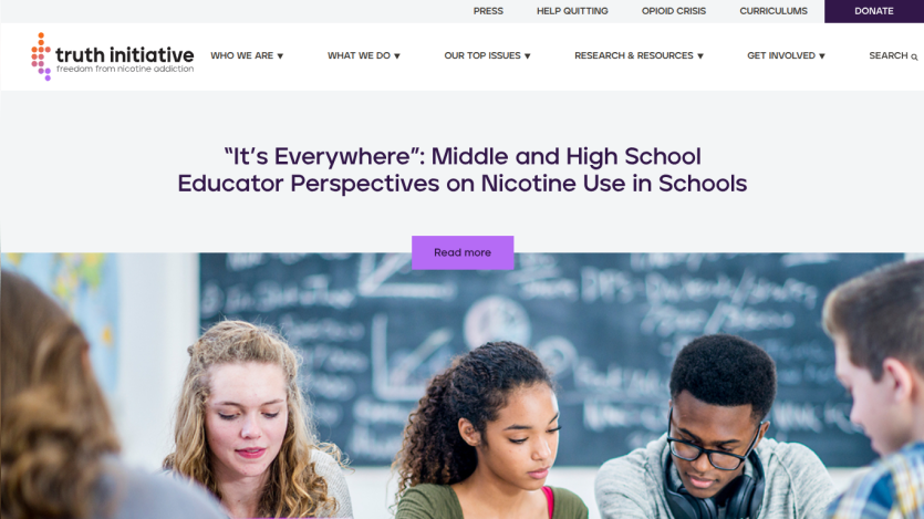 Educators discussing nicotine use in schools, with a title about perspectives on the topic.