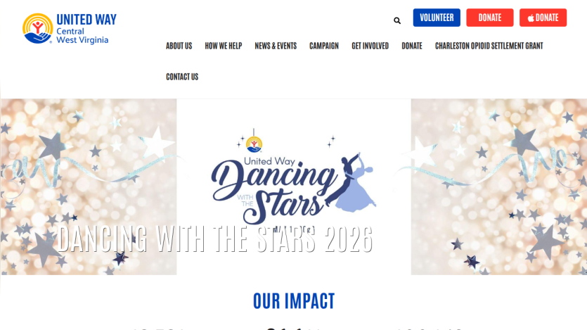 Homepage header with navigation menu and large hero image featuring a woman in a white dress on a beach