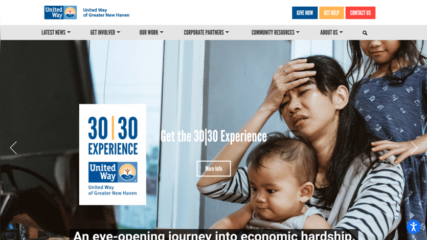 Homepage with navigation bar, large hero image of a mountain landscape, and headline 'Explore the World with Us'