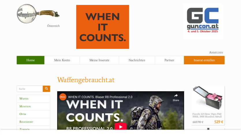 Homepage featuring 'When It Counts' with navigation and promotional video.