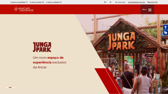 Ancar Ivanhoe shopping center homepage featuring Junga Park, a new exclusive experience space with people at the entrance