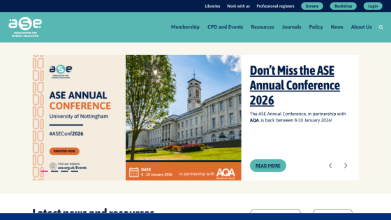 ASE Annual Conference 2026 at University of Nottingham with dates 8-10 January and registration info