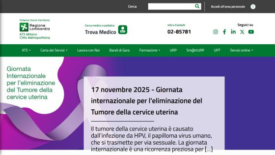 International Day for the elimination of cervical cancer on November 17, 2025, with info about HPV and cervical cancer causes