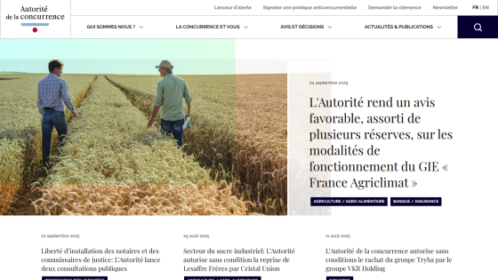 Two farmers walking through a wheat field, with news article headlines visible above.