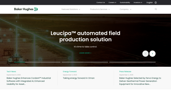 Baker Hughes Leucipa automated field production solution with key features displayed.