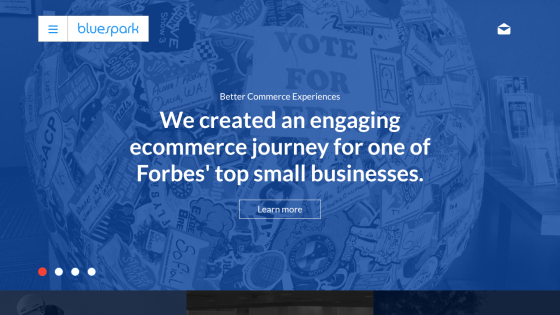 Homepage showcasing ecommerce journey for a top small business with a call to action.
