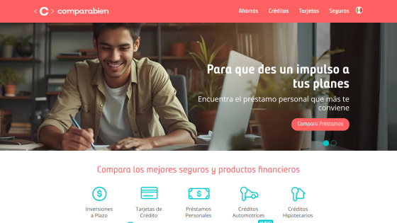 Homepage promoting personal finance plans with a call to action button.