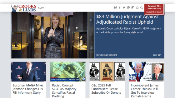 Homepage featuring news headlines and articles on current events.