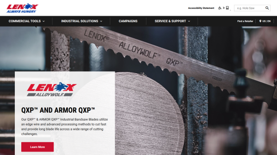 Lenox Alloywolf QXP and Armor QXP industrial bandsaw blades for fast cutting and long blade life