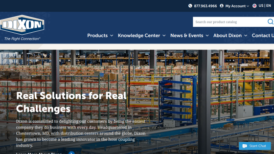 Homepage showcasing solutions for challenges in a warehouse setting.