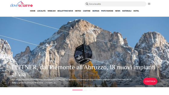 Ski holiday booking promotion with snowy mountain background and people in winter hats