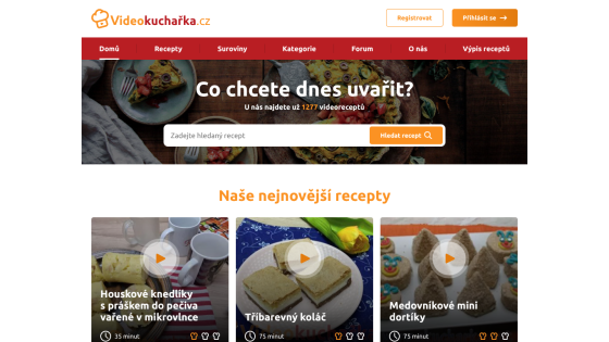 Homepage featuring a recipe query prompt and latest recipes section.