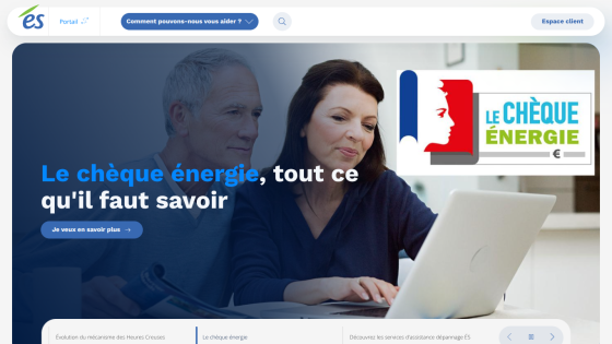 Energy check information page with a couple using a laptop and a call to action to learn more about energy checks