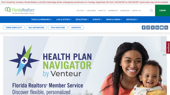 Health Plan Navigator by Venteur, offering personalized member services for Florida Realtors.
