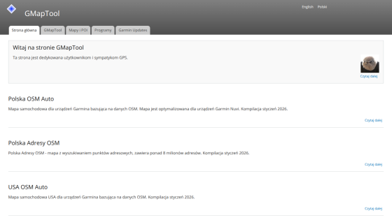 Homepage of GMAPTool displaying various auto-related services and descriptions.