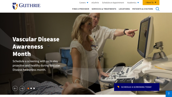 Vascular Disease Awareness Month promotion with scheduling information and medical imagery.