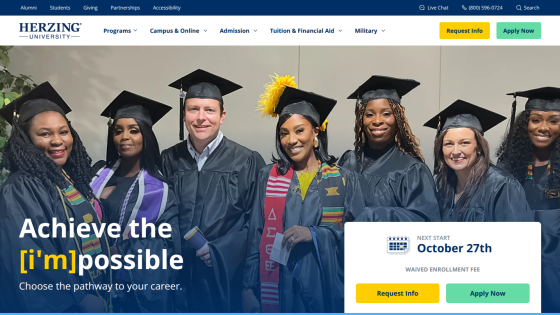 Graduates in caps and gowns celebrating with the text 'Achieve the [i'm]possible' and event date.