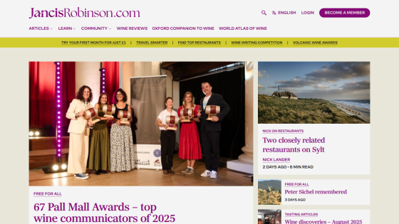 67 Pall Mall Awards - top wine communicators of 2025 showcased with award winners on stage.