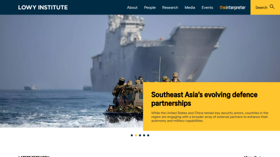 Southeast Asia's evolving defence partnerships highlighted on the Lowy Institute website.
