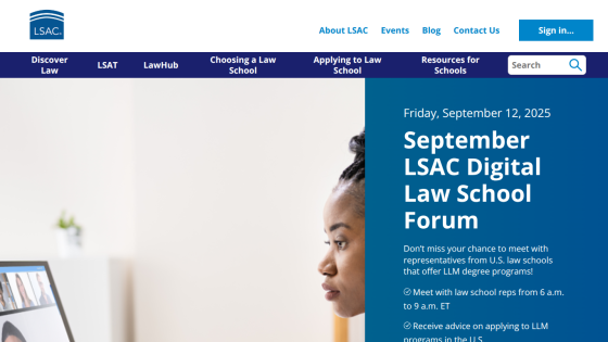 Announcement for the September LSAC Digital Law School Forum with event details.