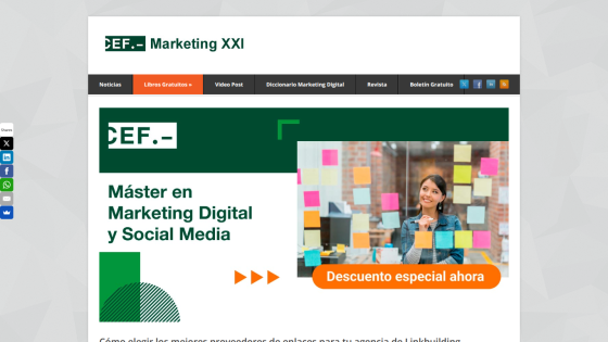 Marketing courses offered by CEF, including personal and online options.