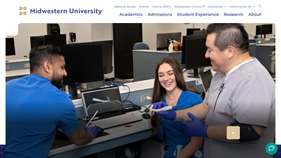 Students engaged in a hands-on learning activity at Midwestern University.