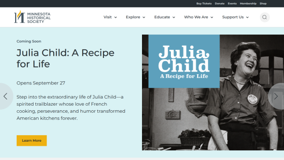 Announcement for 'Julia Child: A Recipe for Life' exhibit opening September 27.