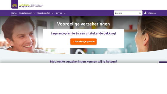 Insurance website promoting benefits with a call to action button.