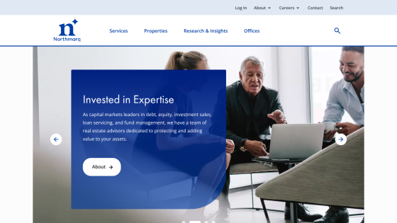 Northwestern Mutual homepage with headline 'Invested in Expertise' and a call to action button