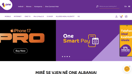 One Smart Pay homepage with navigation bar and hero section promoting smart phone payments with 0% commission
