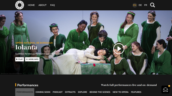 Opéra National de Bordeaux presents Iolanta with subtitle info and options to play or get more info