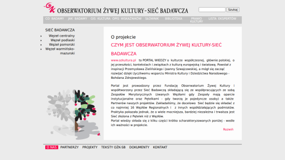 Overview of the Living Culture Observatory project with navigation links.