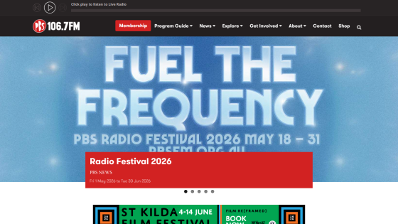 Promotional banner for PBS Radio Festival 2026 with event dates and details.