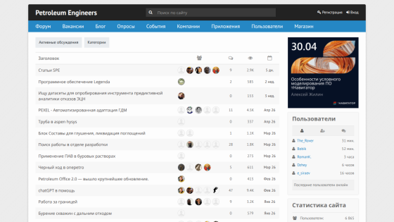 Overview of Petroleum Engineers with a list of items and a sidebar ad.