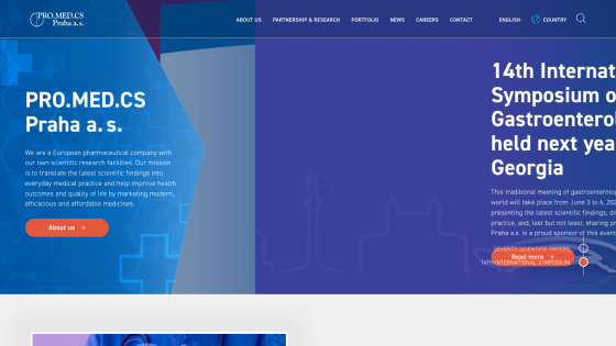 PRO.MED.CS Praha pharmaceutical company overview and announcement of 14th International Symposium of Gastroenterology in Tbilisi, Georgia