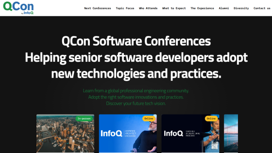 QCon Software Conferences promoting new technologies for senior developers.