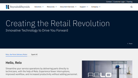 Homepage featuring 'Creating the Retail Revolution' with a brief introduction to services.