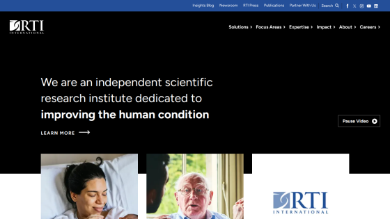 RTI International's mission statement about improving the human condition.