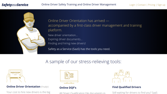 Online Driver Orientation introduction with tools for driver management and training.