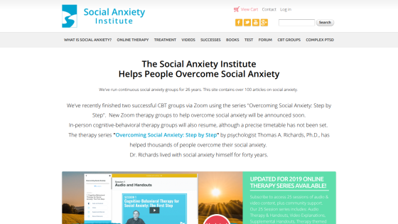 The Social Anxiety Institute offers resources to help individuals overcome social anxiety.
