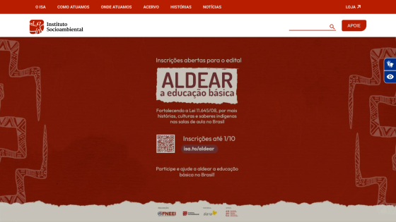 Homepage for Instituto Insesional with information on ALDEAR program registration.