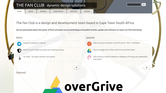 Homepage of The Fan Club, a design and development team, featuring services and popular links.