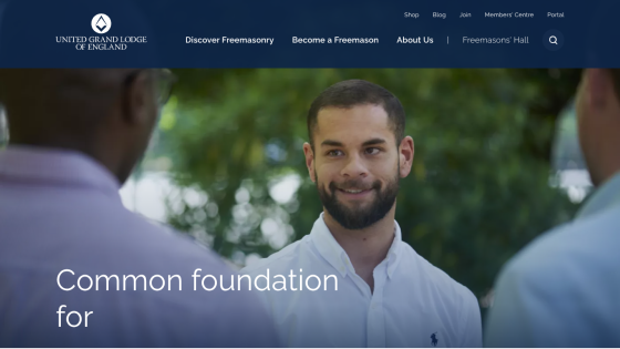 Homepage hero section with smiling man, navigation bar including About Us and Membership links, and headline 'Common foundation for'