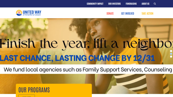 Homepage header with navigation menu and hero section featuring a promotional banner and call-to-action button