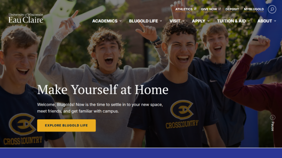 Welcome message encouraging new students to explore campus life.