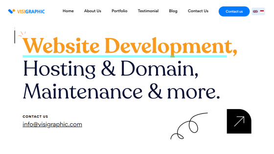 Website development services including hosting and maintenance information.