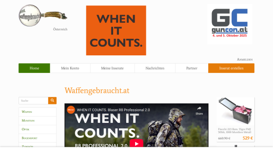Homepage featuring 'When It Counts' with navigation and promotional video.