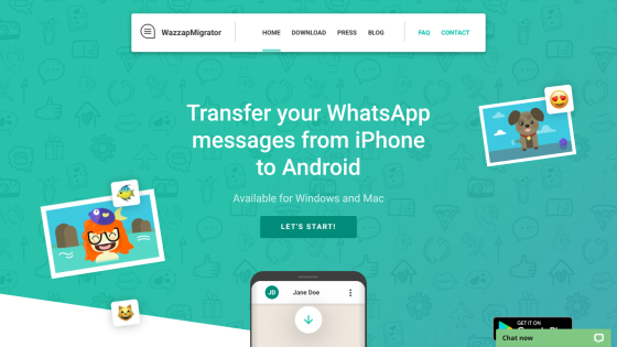 Transfer WhatsApp messages from iPhone to Android with a clear call to action.