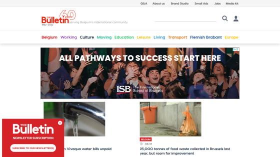 Website header with navigation and a hero section promoting pathways to success.