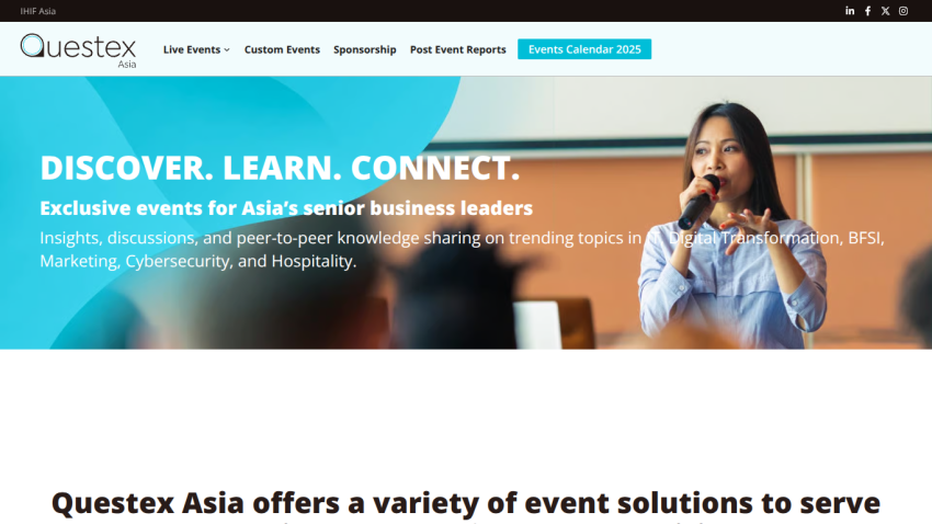 Questex Asia promotes events for senior business leaders in various sectors.